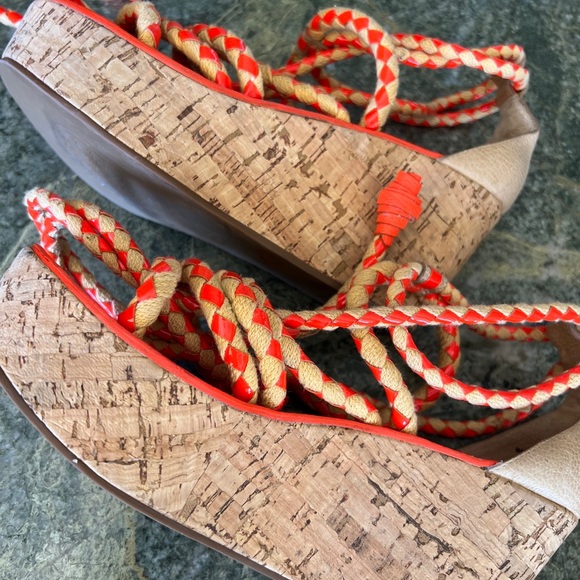 $_12.JPG?set_id=880000500F Tory Burch wedge sandals, orange, NEW size 8